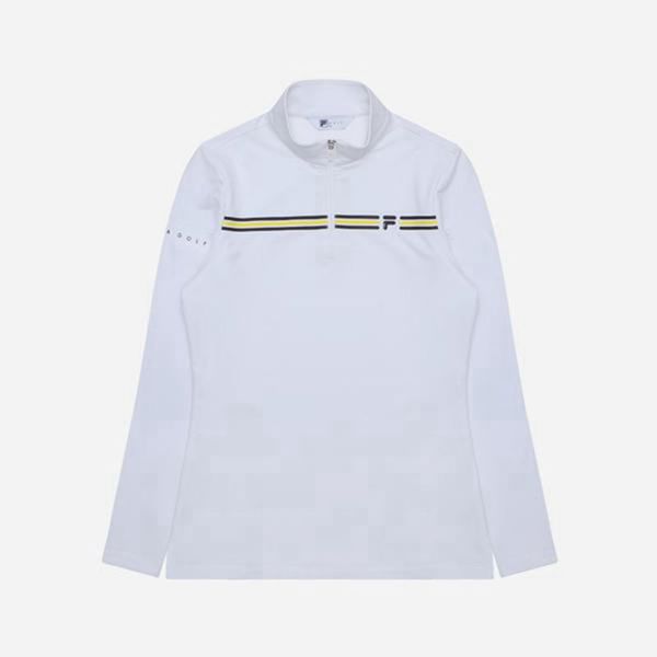 Camisas Polo Fila Mujer Blancas - Golf Half Zip L/S - España 293758QOC